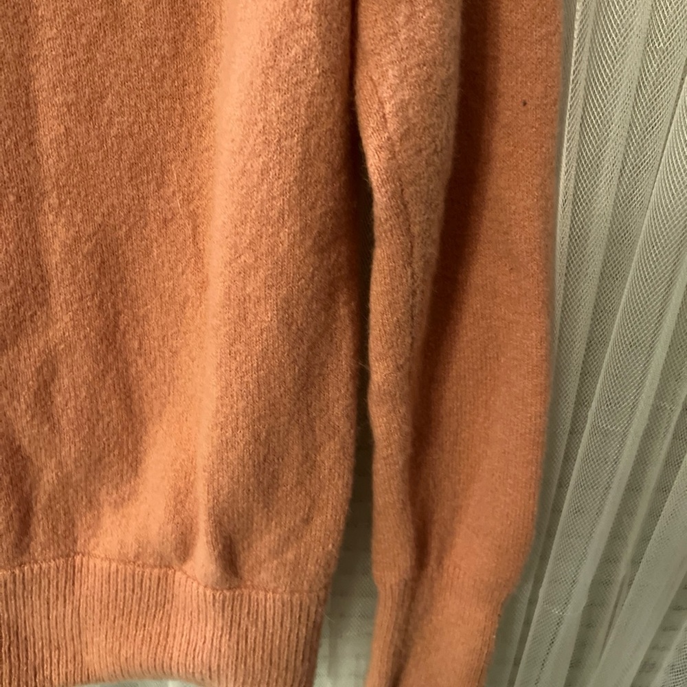 Madewell dusty orange cross front v-neck sweater size Small D1 - Picture 9 of 12